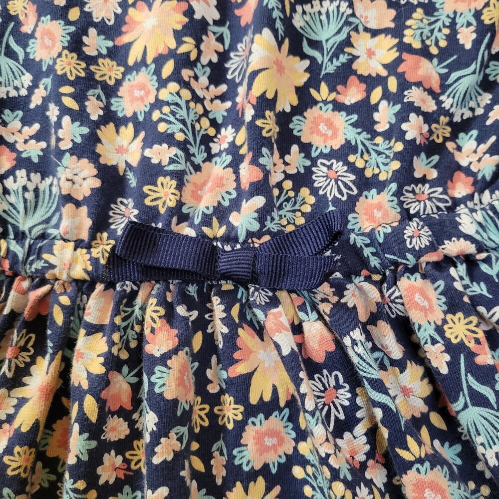 CYNTHIA ROWLEY Dress Baby Girl 18 Months Vintage Pink Blue Cinched Waist Floral - Picture 7 of 12
